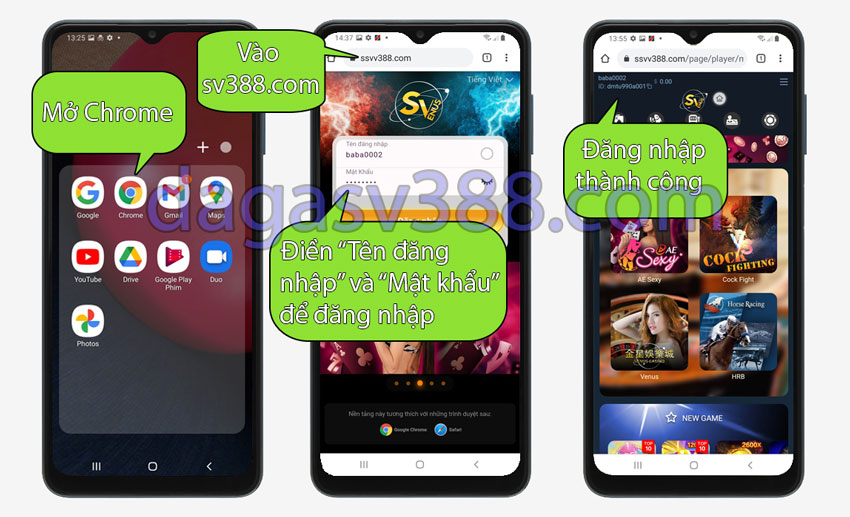 Hướng dẫn tải SV388 cho điện thoại Android mới nhất