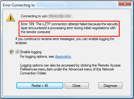 Fixes – VPN Error 789 L2TP Connection Failed in Windows 7/8/10/11